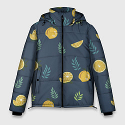 Куртка зимняя мужская Лимонный узор, цвет: 3D-черный