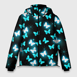 Куртка зимняя мужская Бабочки, цвет: 3D-светло-серый