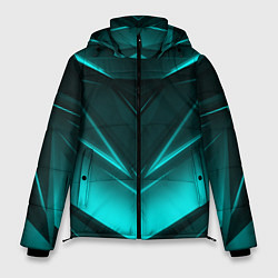 Куртка зимняя мужская NEON GEOMETRY STRIPES, цвет: 3D-черный