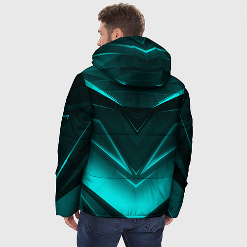 Мужская зимняя куртка NEON GEOMETRY STRIPES / 3D-Красный – фото 4