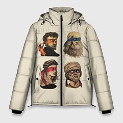 Куртка зимняя мужская Настоящие Черепашки, цвет: 3D-черный