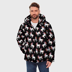 Куртка зимняя мужская Единороги, цвет: 3D-черный — фото 2
