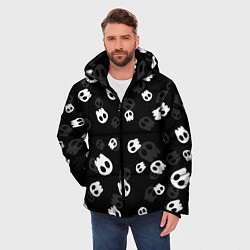 Куртка зимняя мужская НЕОНОВЫЕ ЧЕРЕПА, цвет: 3D-черный — фото 2