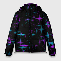 Куртка зимняя мужская ЗВЕЗДЫ NEON, цвет: 3D-черный