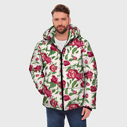Куртка зимняя мужская Цветочный узор, цвет: 3D-черный — фото 2