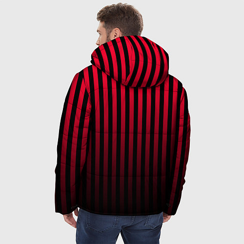 Мужская зимняя куртка Пикси полосы / 3D-Красный – фото 4
