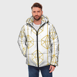 Куртка зимняя мужская Геометрический орнамент золото, цвет: 3D-черный — фото 2