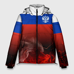 Куртка зимняя мужская Россия огонь, цвет: 3D-черный