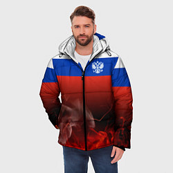 Куртка зимняя мужская Россия огонь, цвет: 3D-черный — фото 2