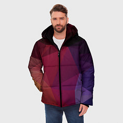 Куртка зимняя мужская Полигональный фон, цвет: 3D-светло-серый — фото 2
