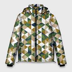 Куртка зимняя мужская Хипстерские треугольники, цвет: 3D-красный