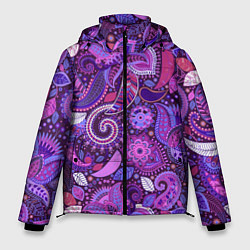 Мужская зимняя куртка Фиолетовый этнический дудлинг