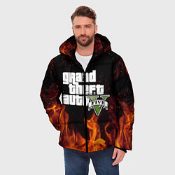 Куртка зимняя мужская GTA 5, цвет: 3D-красный — фото 2