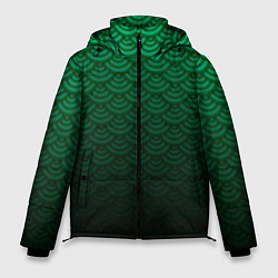 Мужская зимняя куртка Узор зеленая чешуя дракон