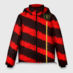 Куртка зимняя мужская Манчестер Юнайтед лого 2020 3D, цвет: 3D-черный