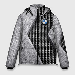 Мужская зимняя куртка BMW - emblem - metal - texture