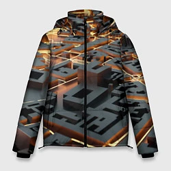 Куртка зимняя мужская 3D абстрактная схема, цвет: 3D-черный