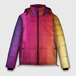 Куртка зимняя мужская Геометрия неоновая, цвет: 3D-черный