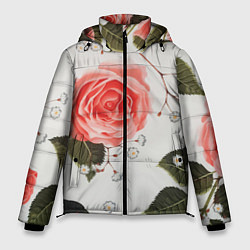 Куртка зимняя мужская Нежные розы, цвет: 3D-светло-серый
