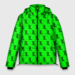 Куртка зимняя мужская Эл паттерн зеленый, цвет: 3D-светло-серый