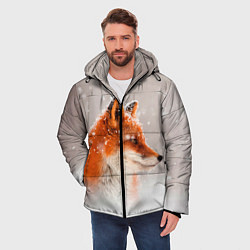 Куртка зимняя мужская Лиса и снег, цвет: 3D-светло-серый — фото 2
