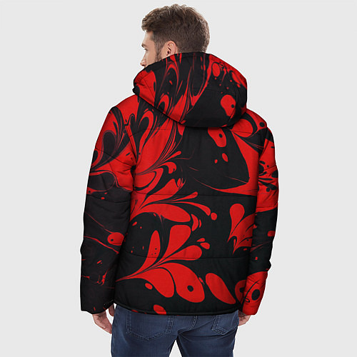 Мужская зимняя куртка Красный Мрамор / 3D-Красный – фото 4