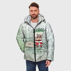 Куртка зимняя мужская Доктор Стоун новогодний, цвет: 3D-светло-серый — фото 2