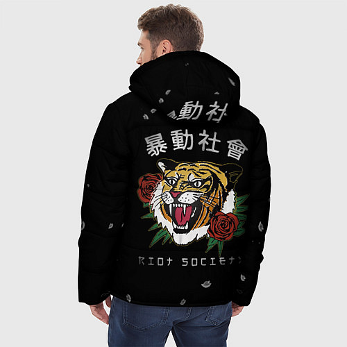 Мужская зимняя куртка Тигр спина / 3D-Красный – фото 4