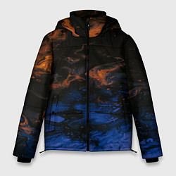 Куртка зимняя мужская Краска, fluid art, разводы, жи, цвет: 3D-красный