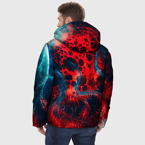 Мужская зимняя куртка Гигантский космический монстр / 3D-Красный – фото 4