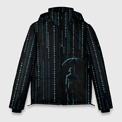Куртка зимняя мужская Двоичный дождь, матрица, цвет: 3D-черный