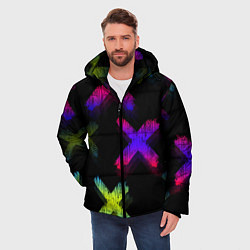 Куртка зимняя мужская Крестики, цвет: 3D-черный — фото 2