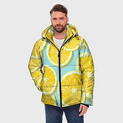 Куртка зимняя мужская Лимончики, цвет: 3D-черный — фото 2