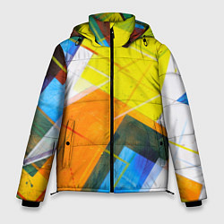 Куртка зимняя мужская Геометрический хаос, цвет: 3D-черный