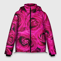 Куртка зимняя мужская Розы, цвет: 3D-черный