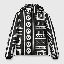 Куртка зимняя мужская Этнический узор, цвет: 3D-черный