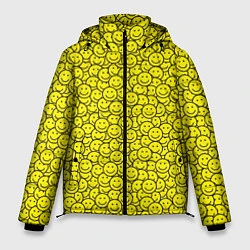 Куртка зимняя мужская Смайлики, цвет: 3D-черный