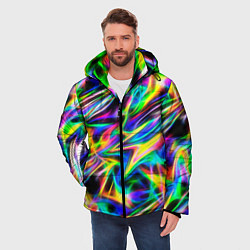 Куртка зимняя мужская Космическая хризонтема, цвет: 3D-черный — фото 2
