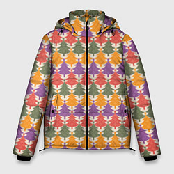 Куртка зимняя мужская Ёлочки, цвет: 3D-черный