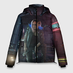 Куртка зимняя мужская Cyberpunk 2077, цвет: 3D-светло-серый