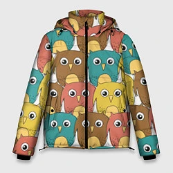 Мужская зимняя куртка Разноцветные совы