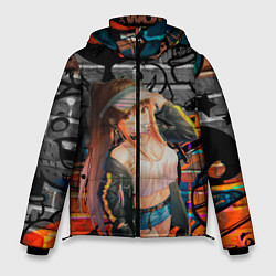 Куртка зимняя мужская Аниме девушка, цвет: 3D-красный