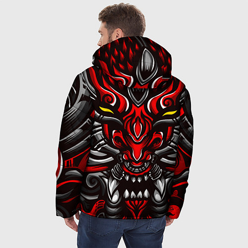 Мужская зимняя куртка Абстракция демон / 3D-Красный – фото 4