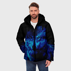 Куртка зимняя мужская Волк Вселенная, цвет: 3D-черный — фото 2