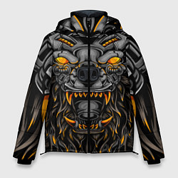 Куртка зимняя мужская Хищный лев киборг, цвет: 3D-черный