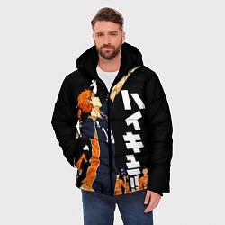 Куртка зимняя мужская ВОЛЕЙБОЛ!! HAIKYUU!!, цвет: 3D-черный — фото 2