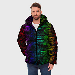 Куртка зимняя мужская I love You Неон, цвет: 3D-черный — фото 2