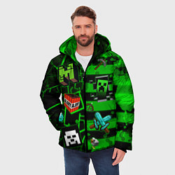 Куртка зимняя мужская Minecraft Майнкрафт, цвет: 3D-черный — фото 2