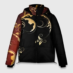 Куртка зимняя мужская Узор - Хохлома, цвет: 3D-черный