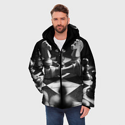 Куртка зимняя мужская Шахматы, цвет: 3D-черный — фото 2